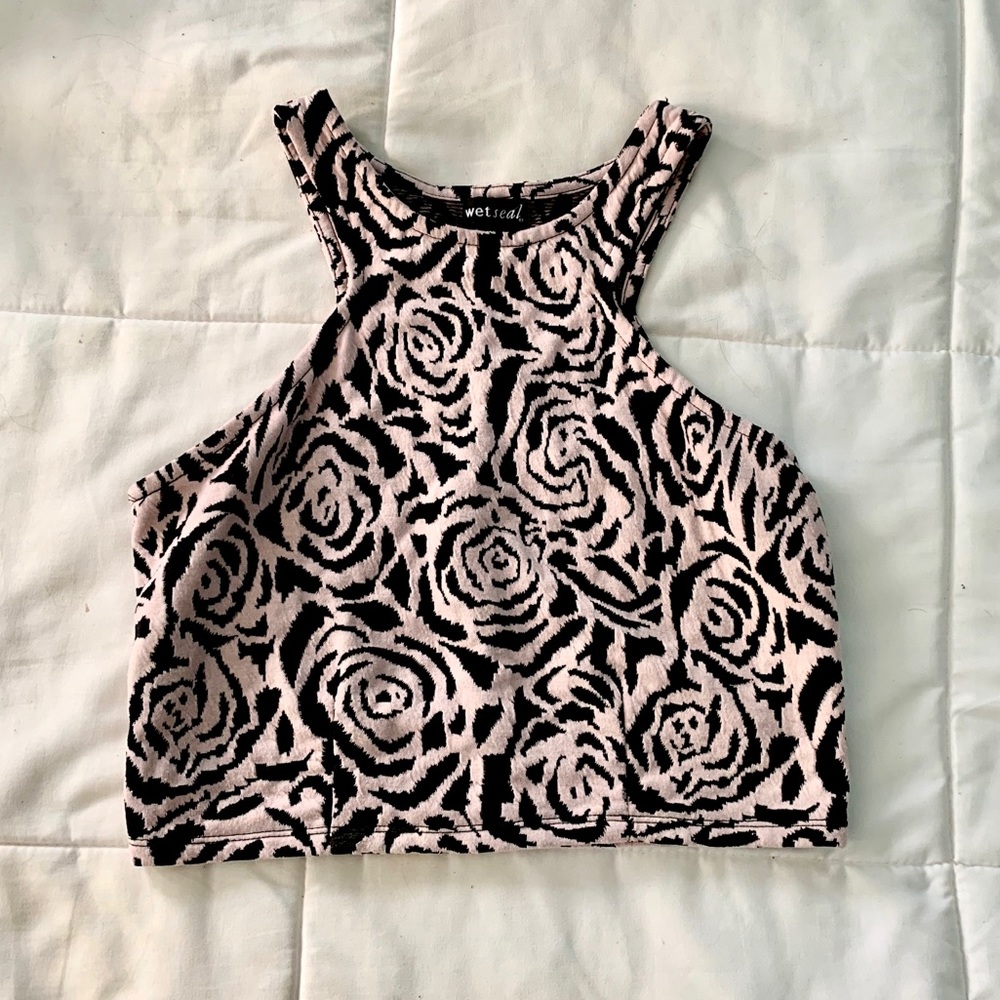 Rose Fitted Cropped Top